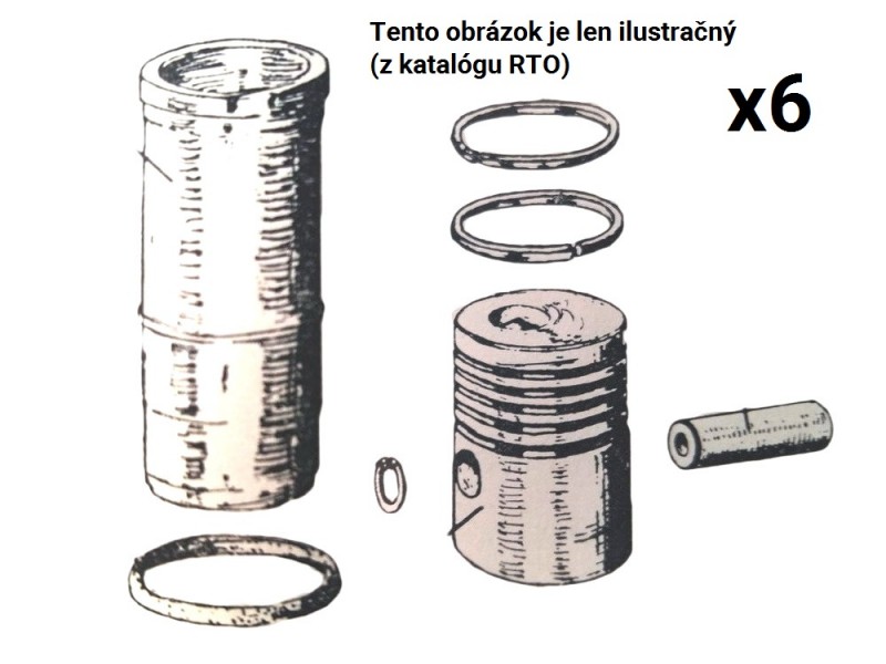 Zylinder-Kolbensatz D125,00 RTO (Set f&uuml;r 1 Motor)