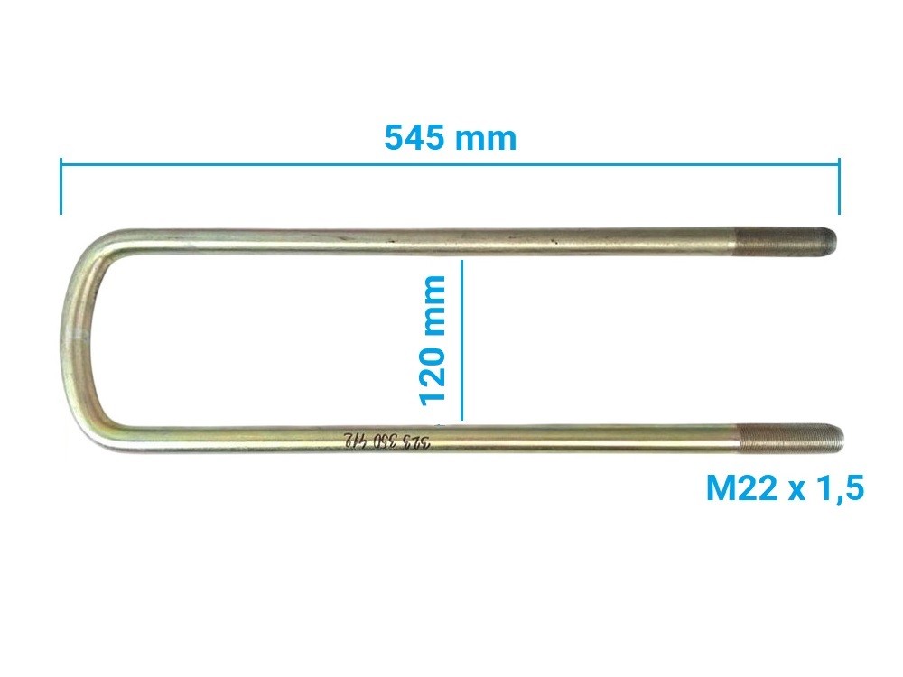 Hinterer Blattfederb&uuml;gel M22x1,5 L=545 mm LIAZ 300