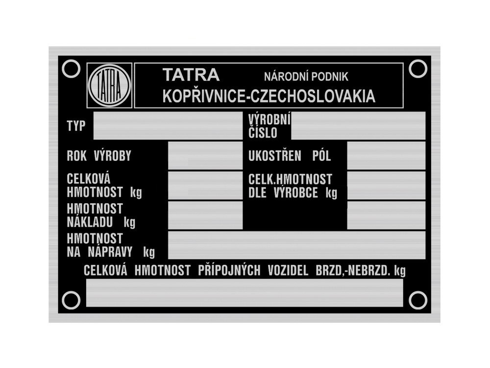 V&yacute;robn&yacute; &scaron;t&iacute;tok vozidla TATRA (typ 2)