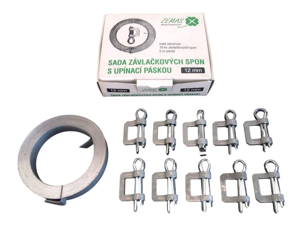 Set of cotter clips with clamping tape 12 mm