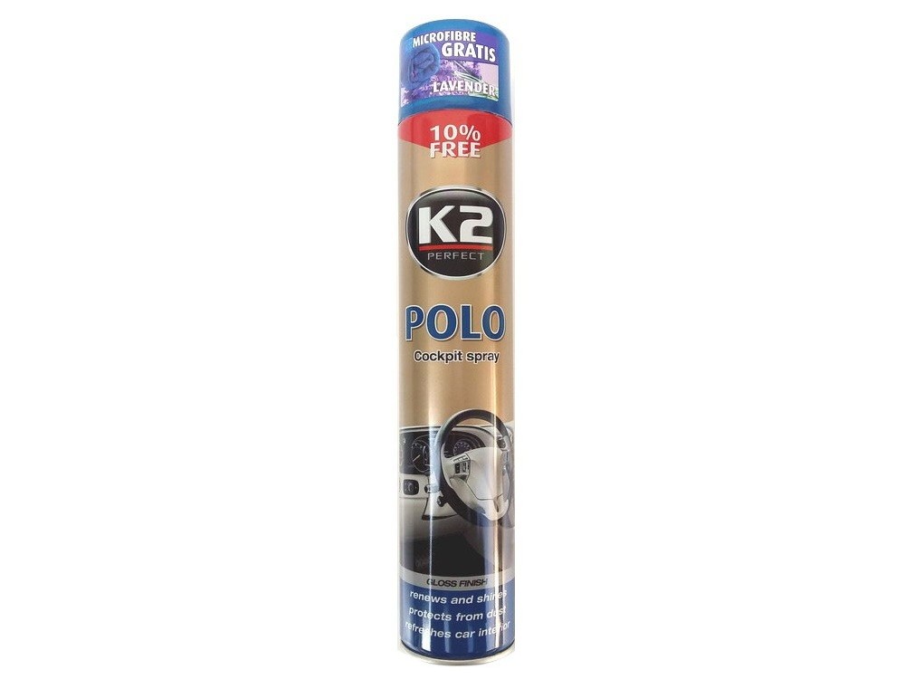 Spray K2 POLO COCKPIT for dashboard 750ml LAVENDER (lavender scent)