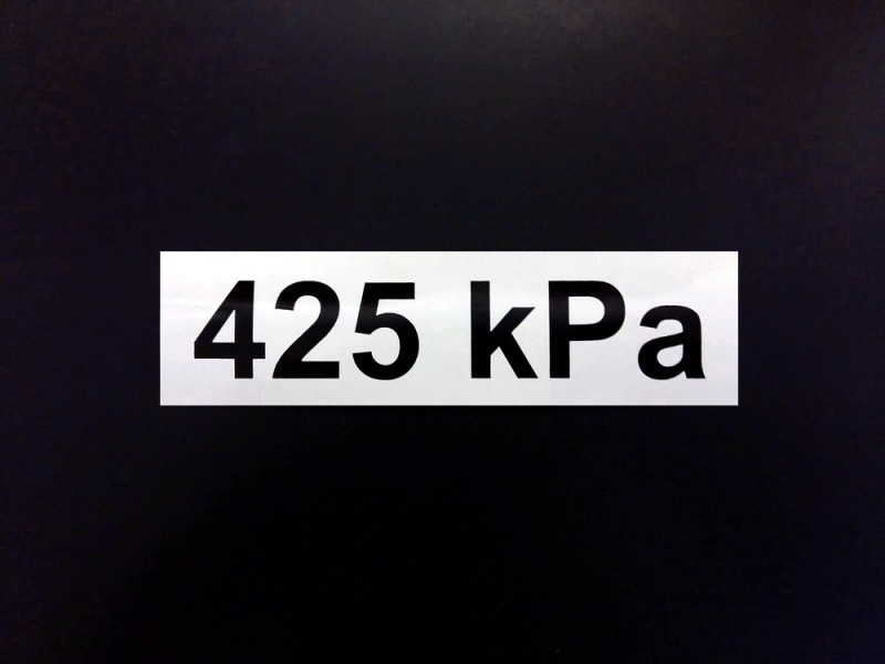 Aufkleber Druck 425 kPa