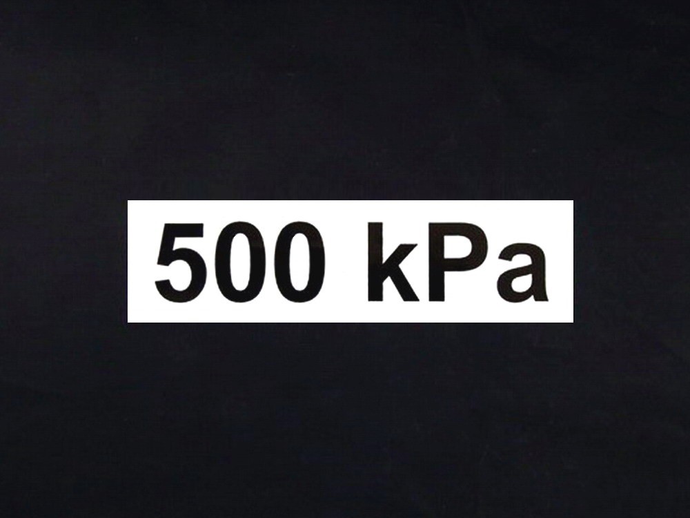 Sticker pressure 500 kPa