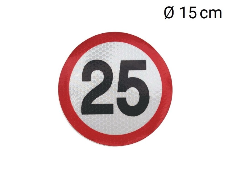 Reflektierende Aufkleber max. Fahrgeschwindigkeit 25 km (D15 cm)
