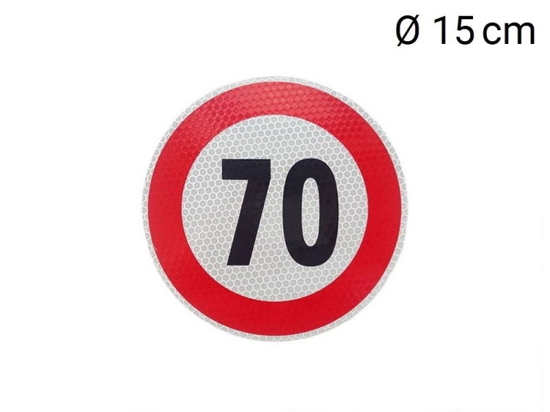 Reflektierende Aufkleber max. Fahrgeschwindigkeit 70 km (D15 cm)