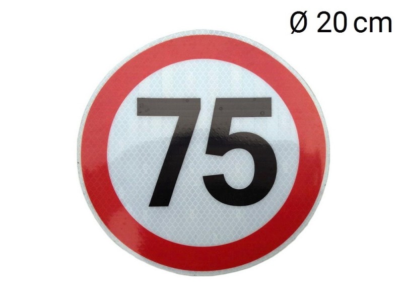 Reflektierende Aufkleber max. Fahrgeschwindigkeit 75 km (D20 cm)